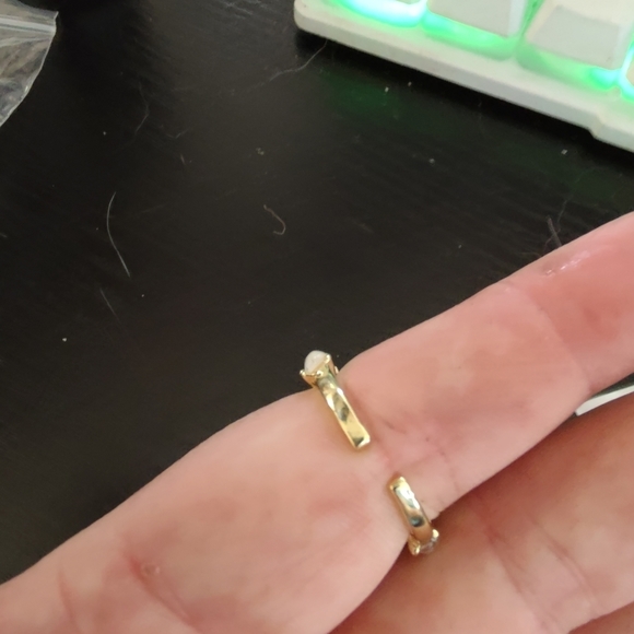 Gold plated opal and mossianite - Picture 7 of 8